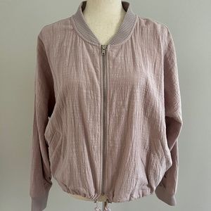 NEW BB Dakota Evereve Gauzy Bomber Jacket Blush Pink Size Large